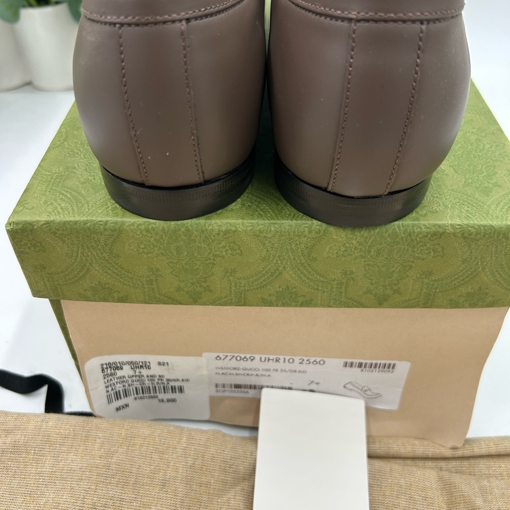 Men's Gucci JORDAAN horse bit 100th anniversary, Leather loafers 7.5 fits 8.5 US - Picture 7 of 10